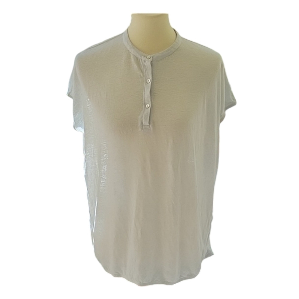 Eileen Fisher White Organic Linen Top Tunic Shirt Women's S